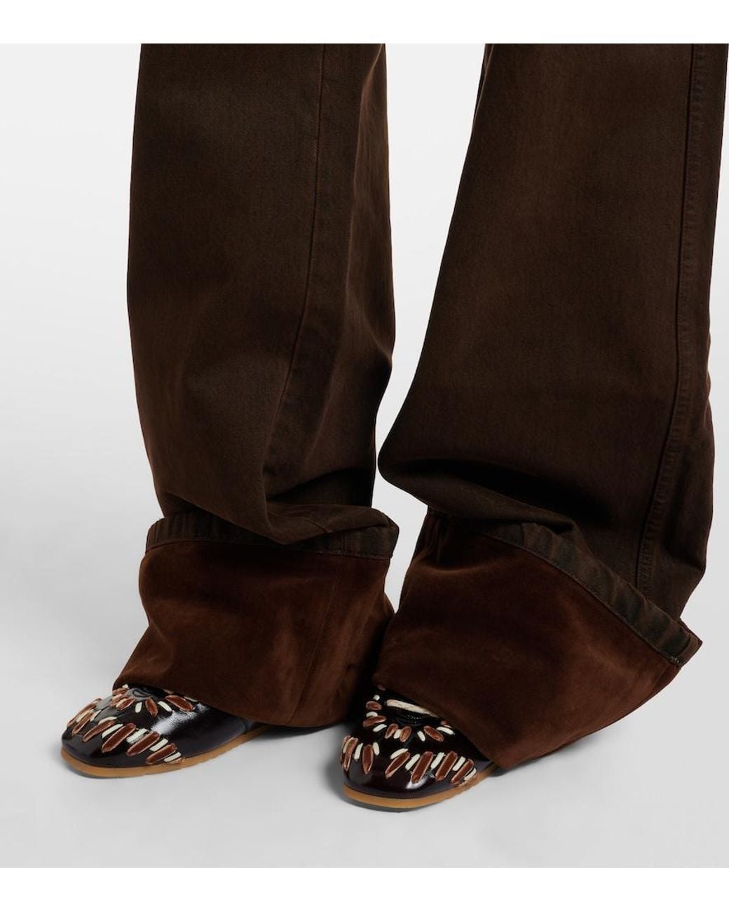 Dries Van Noten Brown High-Rise Straight Jeans