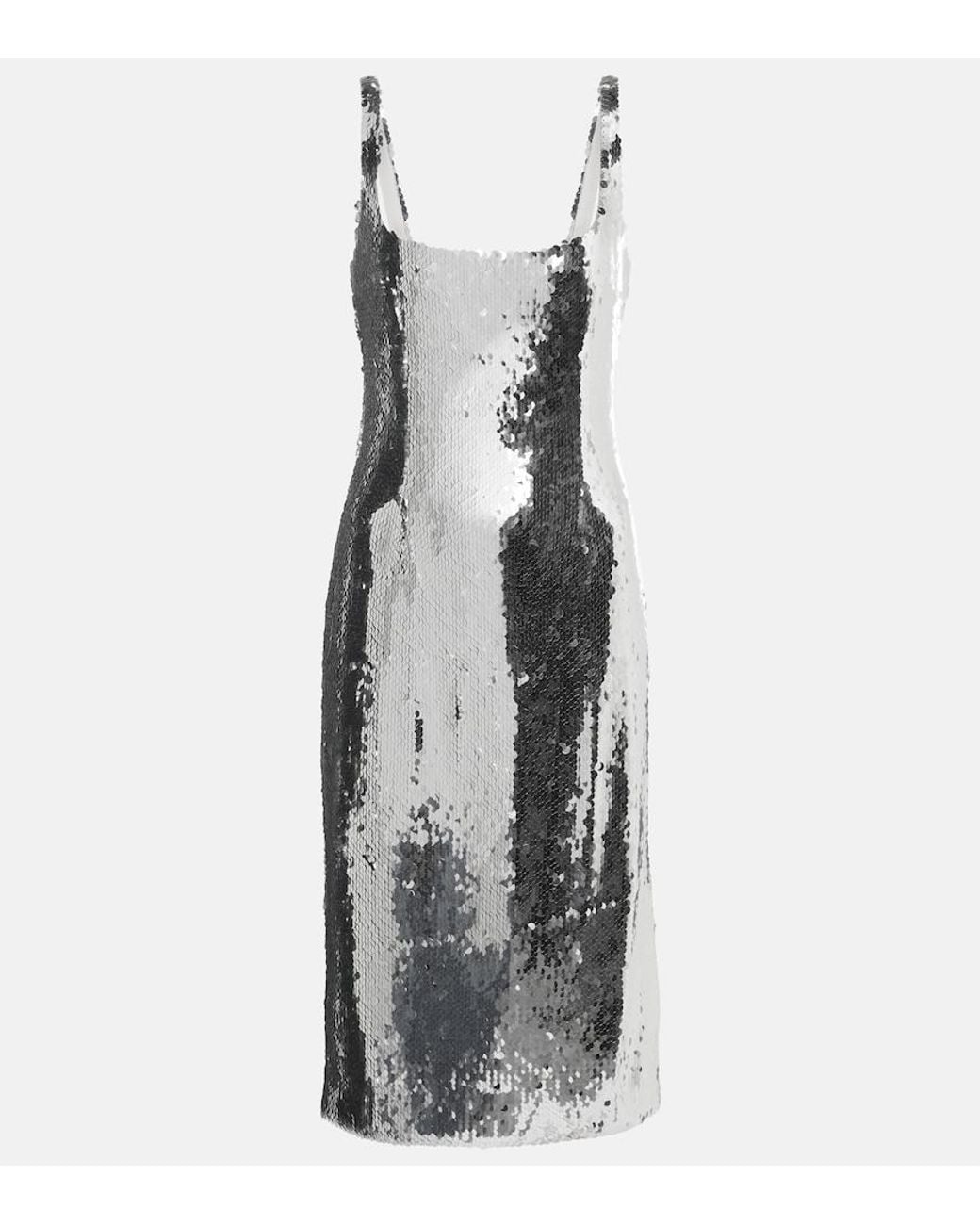 Magda Butrym Gray Sequined Midi Dress