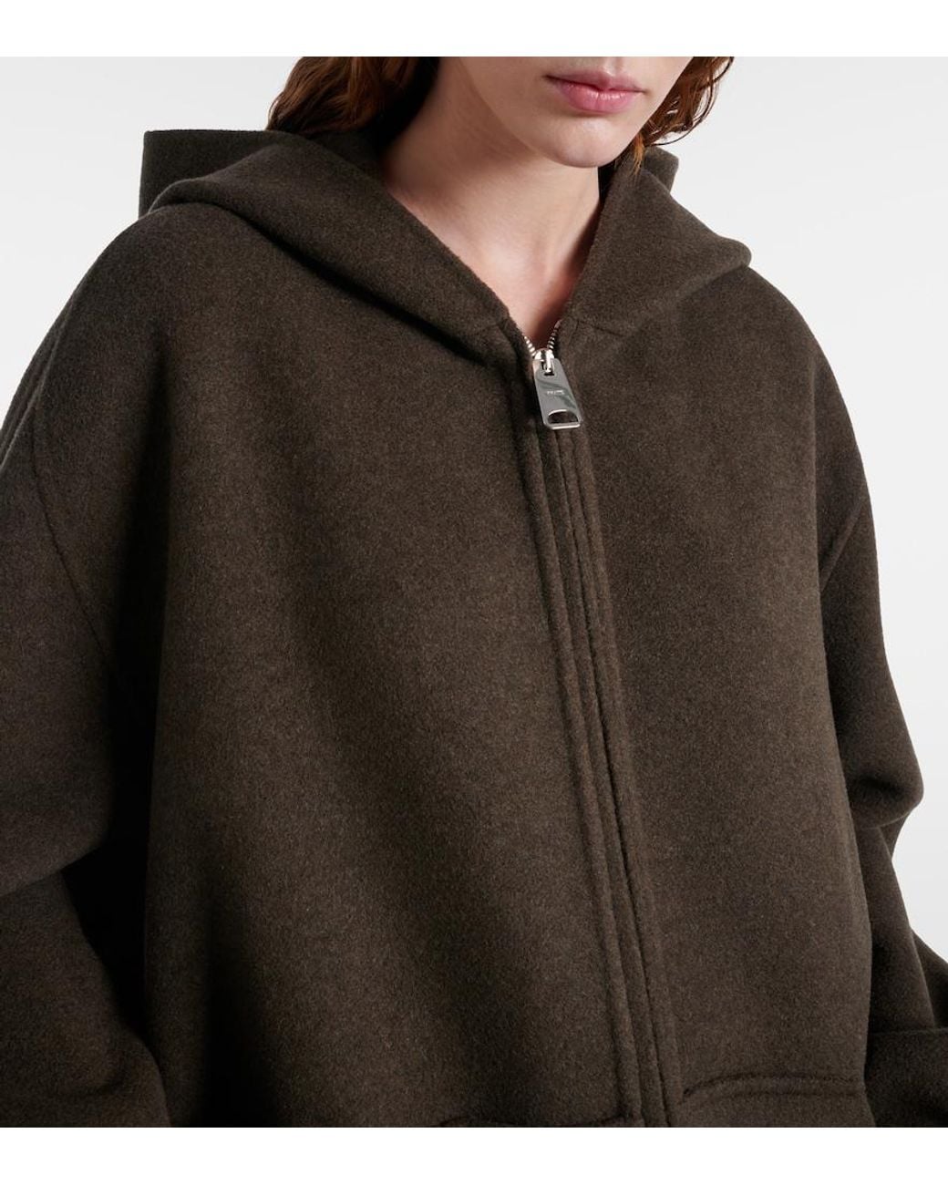 Khaite Brown Dolem Hooded Oversized Wool Jacket