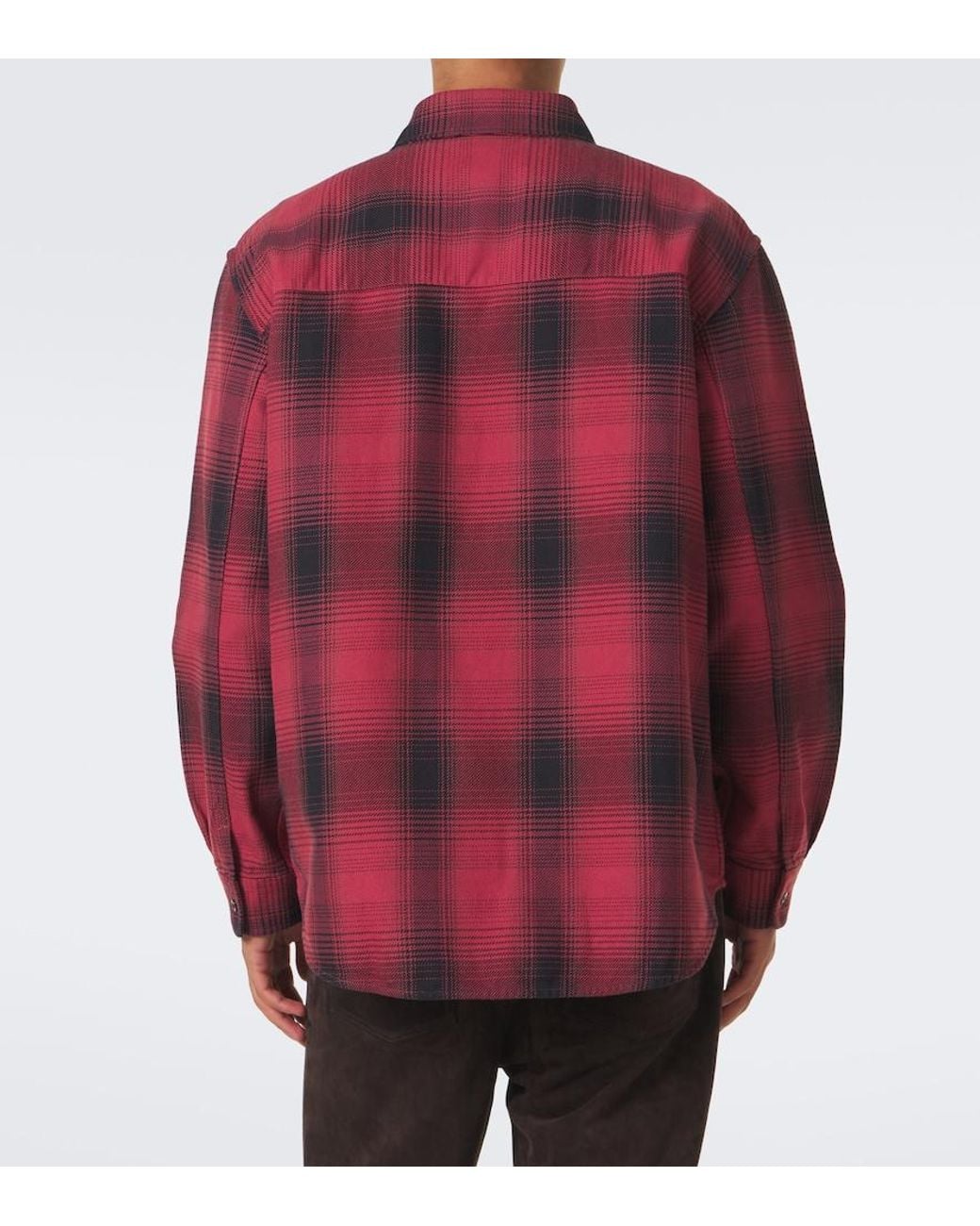 Our Legacy Red Checked Cotton Shirt for men