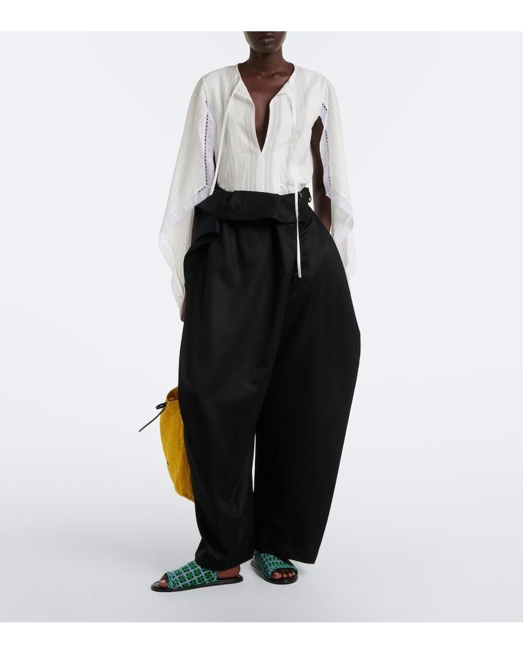 J.W. Anderson White Draped Cotton Top