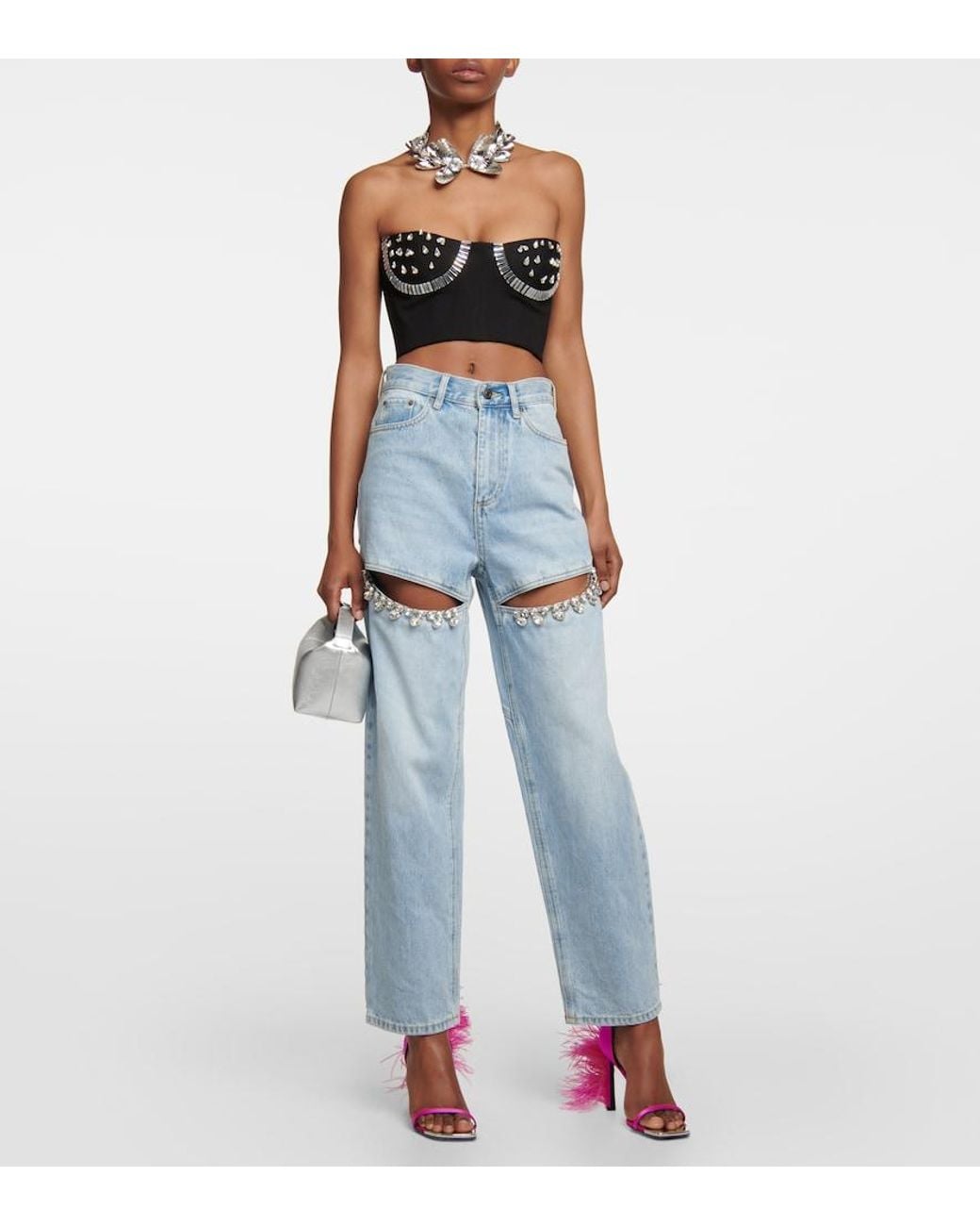 Area Pink X Sergio Rossi Amazon Feather-Trimmed Sandals