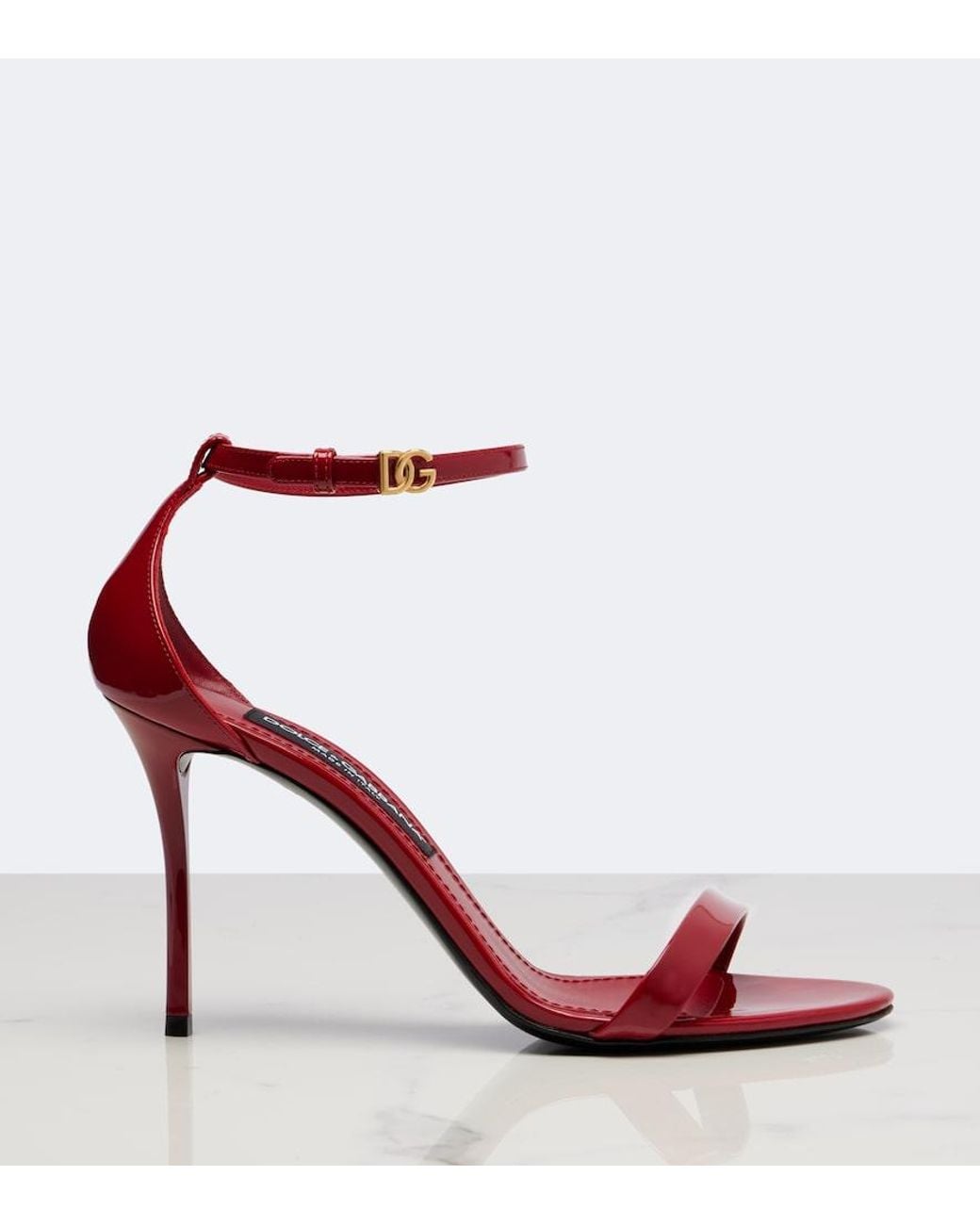 Dolce & Gabbana Red Dg Patent Leather Sandals