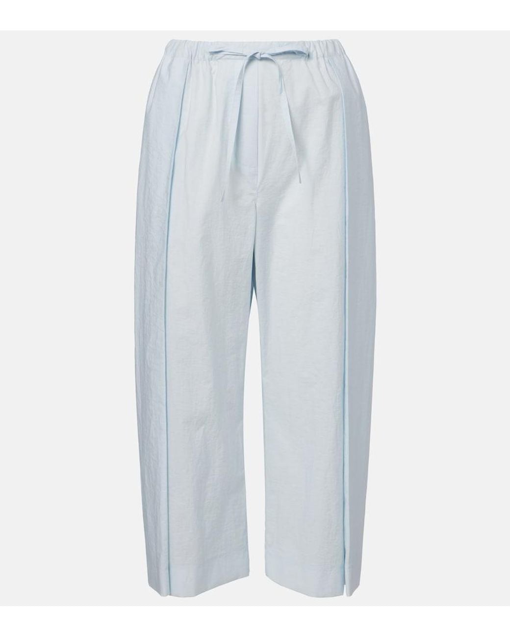 Loewe Blue Paula's Ibiza Cotton-Blend Poplin Wide-Leg Pants
