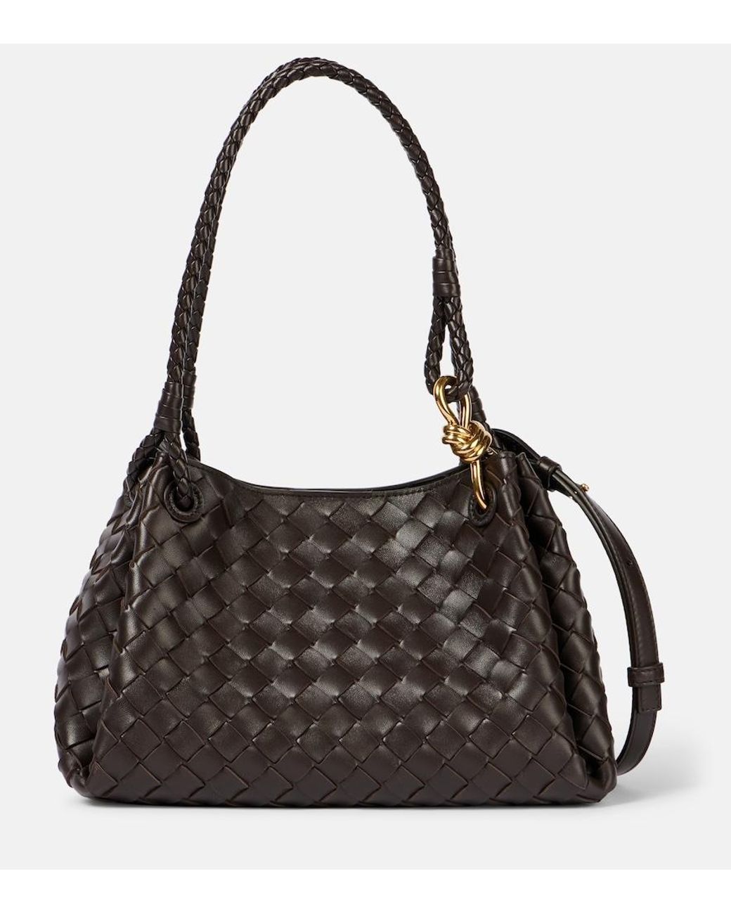 Bottega Veneta Black Parachute Medium Intrecciato Leather Tote Bag