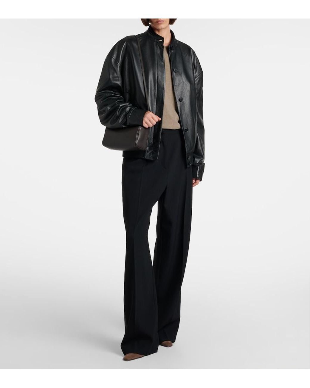 The Row Black Schultertasche '90S Aus Leder