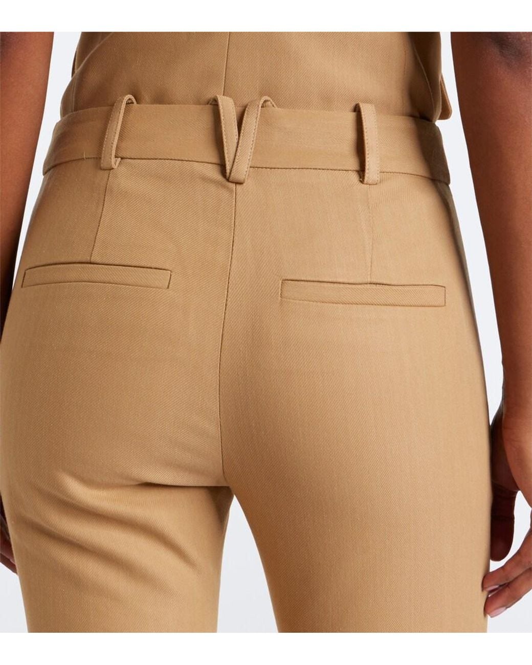 Veronica Beard Natural Corbette Twill Flared Pants