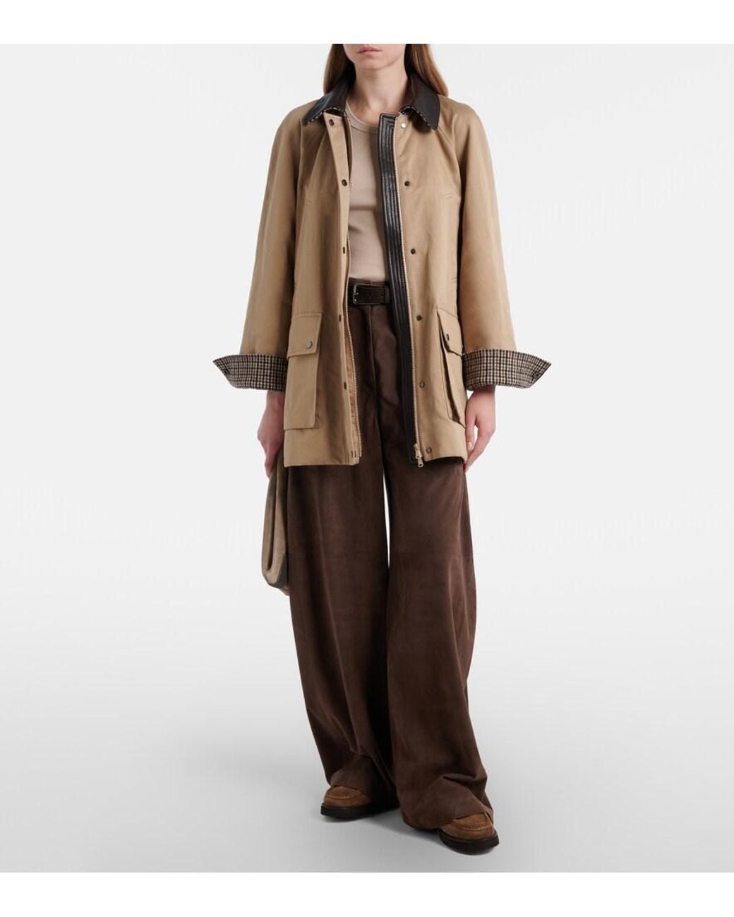 Brunello Cucinelli Brown Suede Wide-Leg Pants