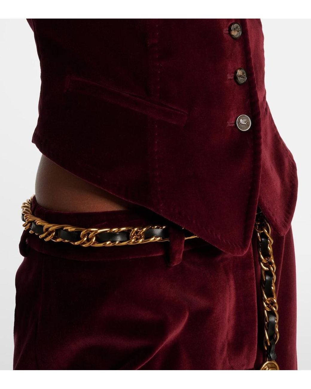 Etro Purple Cotton Velvet Vest