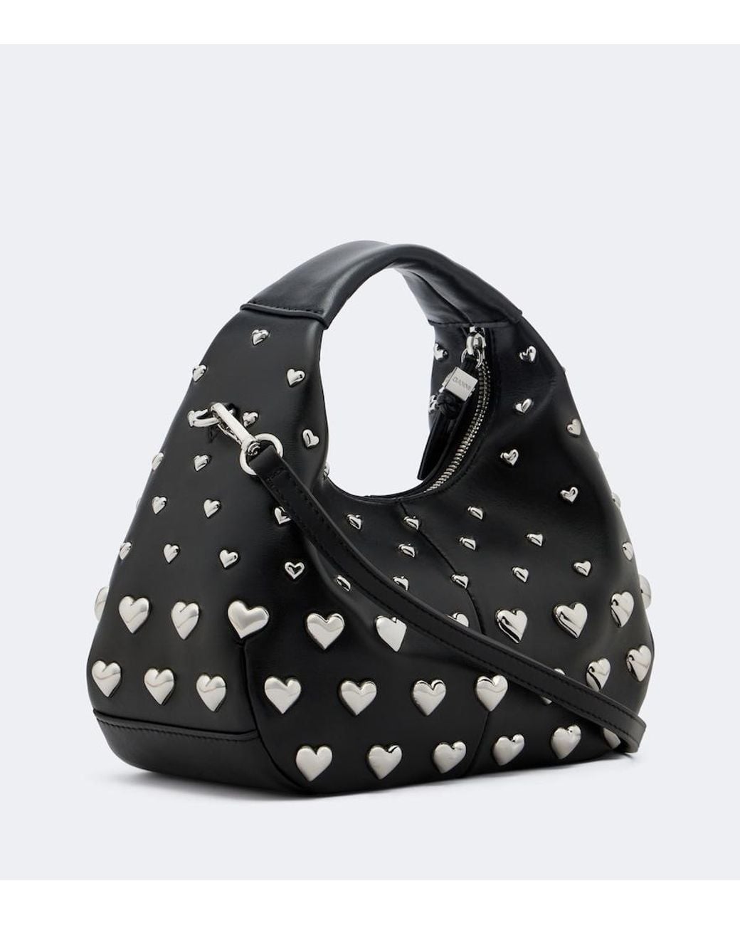 Ganni Black Mini Studded Top-Handle Bag
