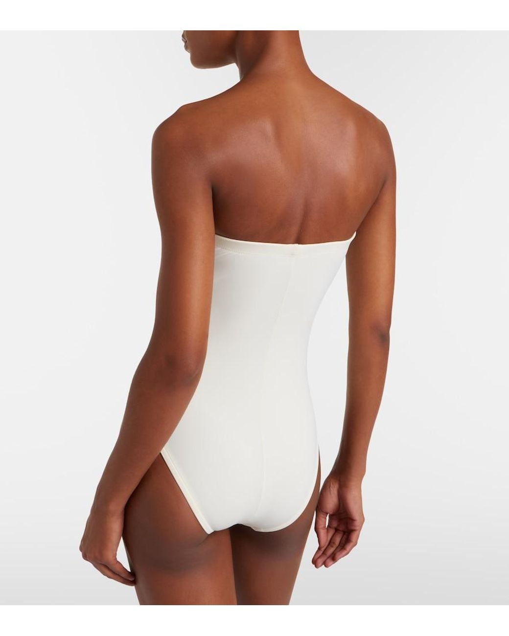 Karla Colletto White Maya Embellished Swimsuit