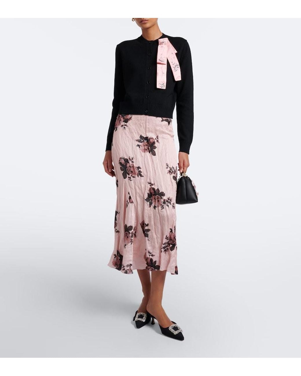 Erdem Black Embellished Wool Cardigan