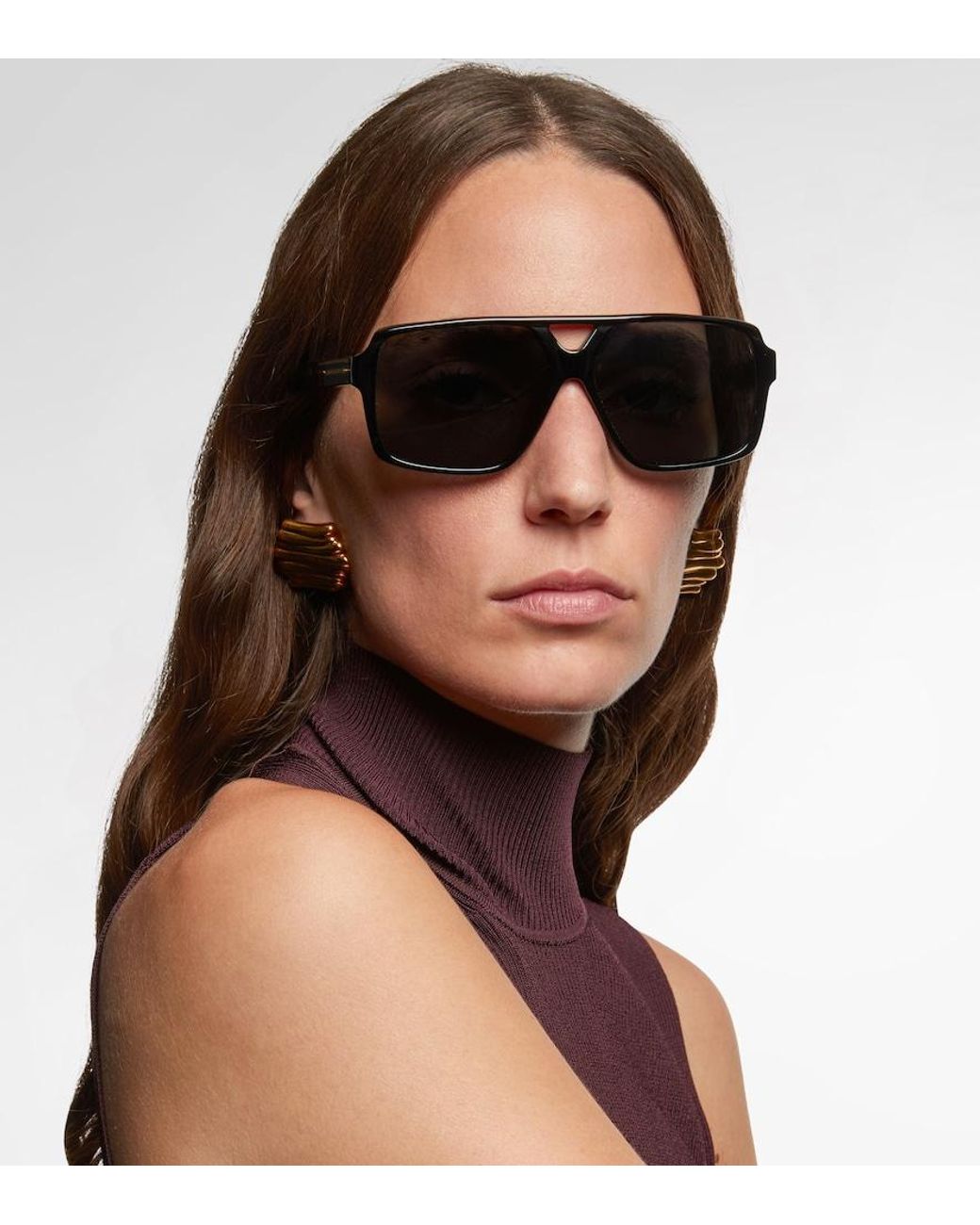 Khaite Blue Aviator Sunglasses