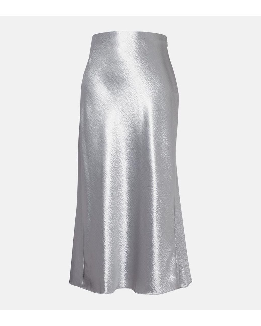 Tory Burch White Satin Midi Skirt