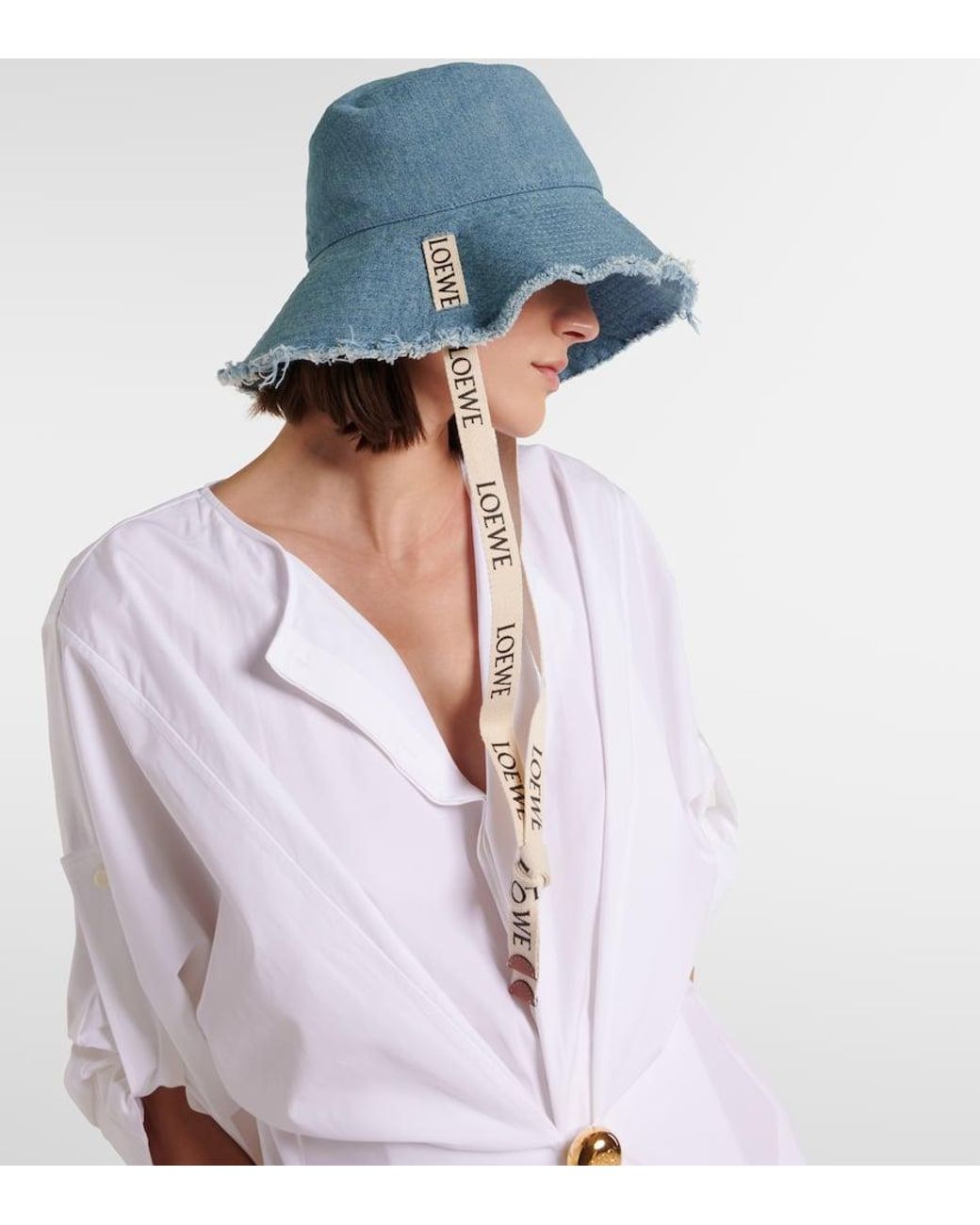 Loewe Paula's Ibiza Fisherman Denim Bucket Hat in Blue | Lyst