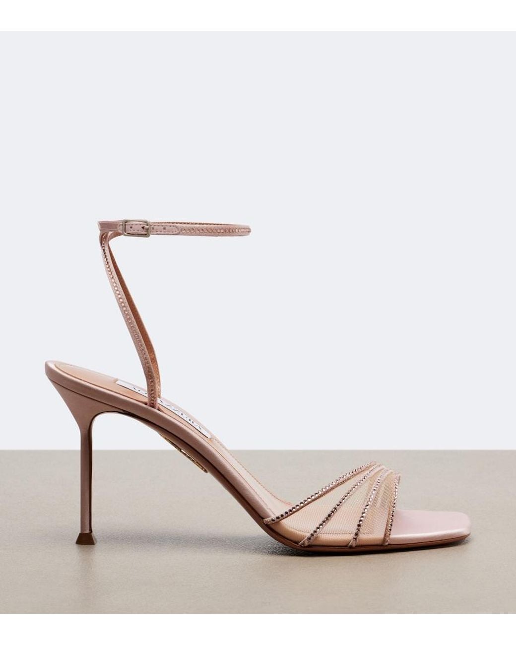 Aquazzura Pink Dream Girl Suede And Mesh Sandals