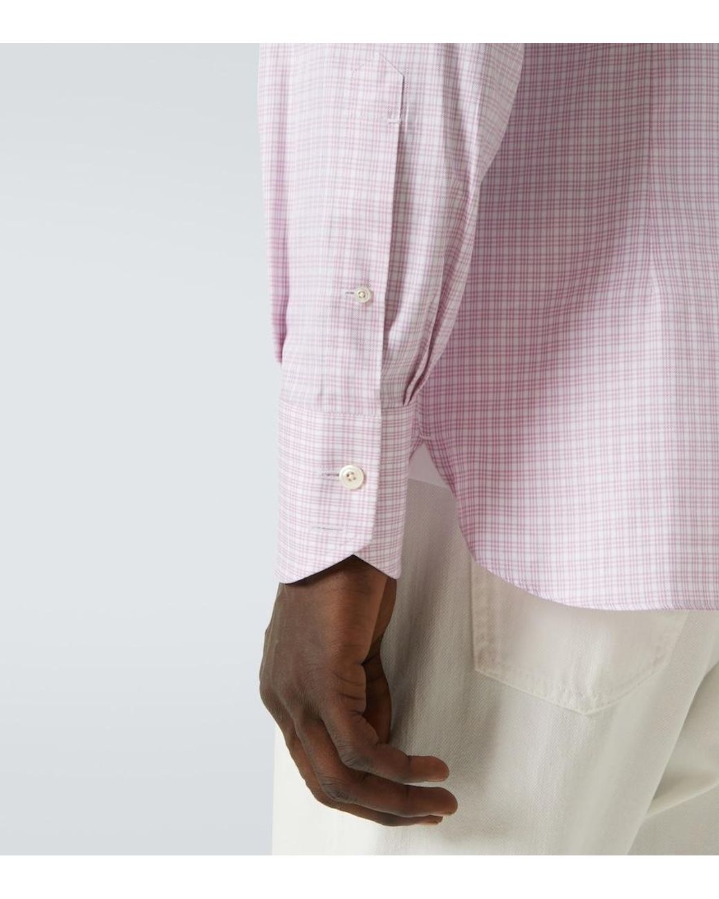 Tom Ford Purple Checked Cotton Poplin Shirt for men