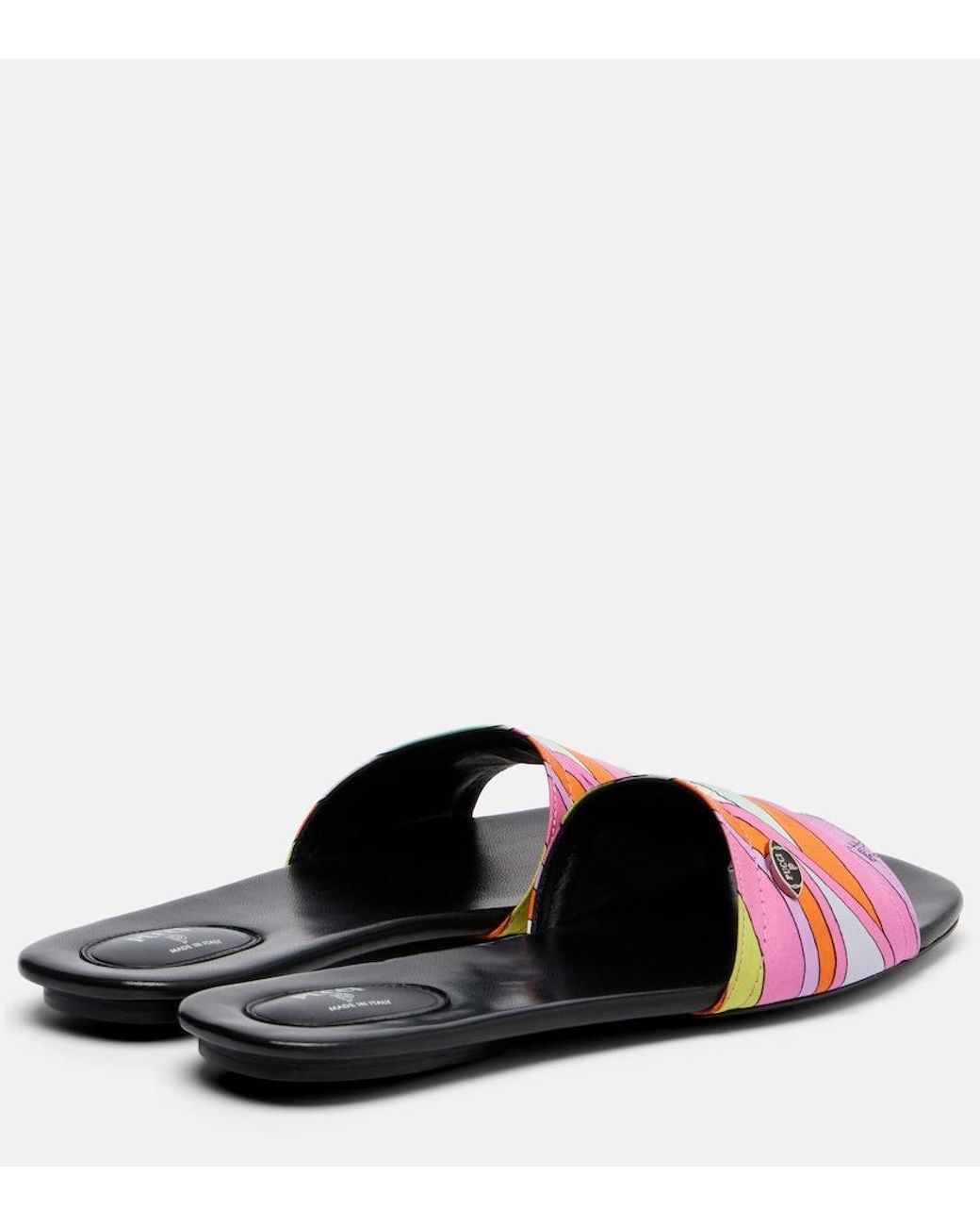 Emilio Pucci White Yummy Iride Twill Slides