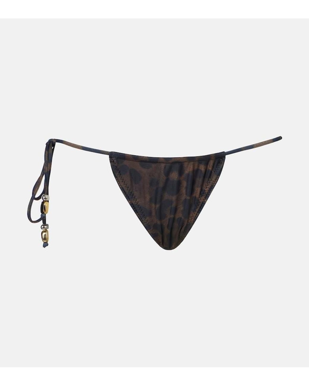 SAME Natural Beaded Printed Bikini Bottoms