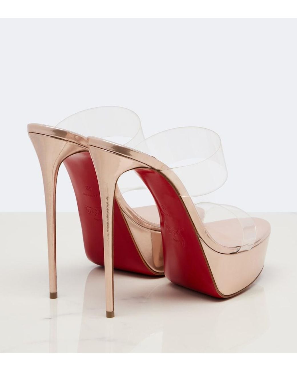 Christian Louboutin Pink Just Nothing Leather Platform Mules