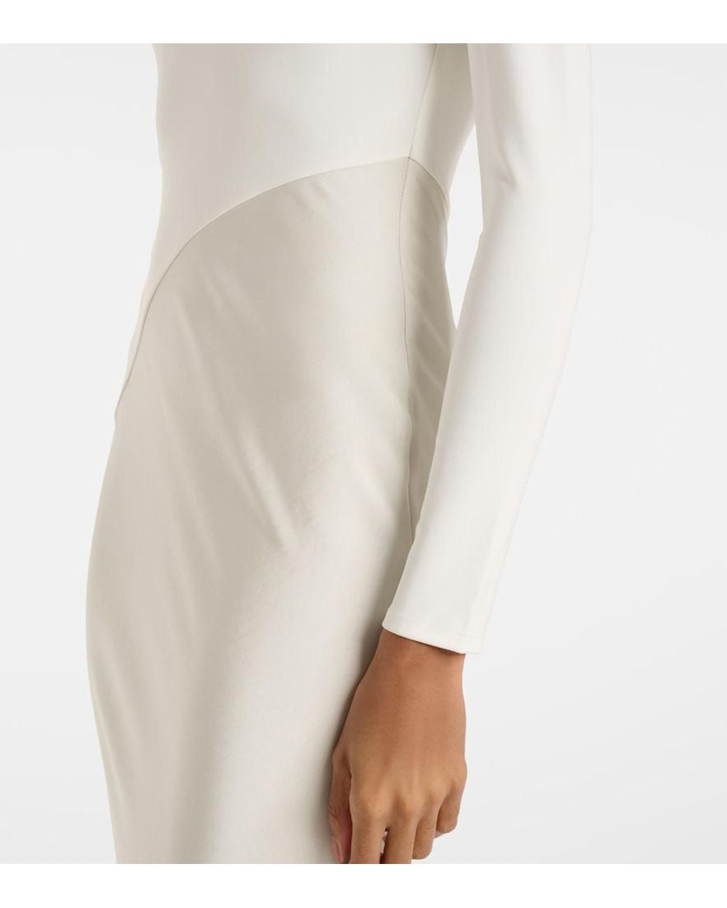 Roland Mouret White Satin And Jersey Gown
