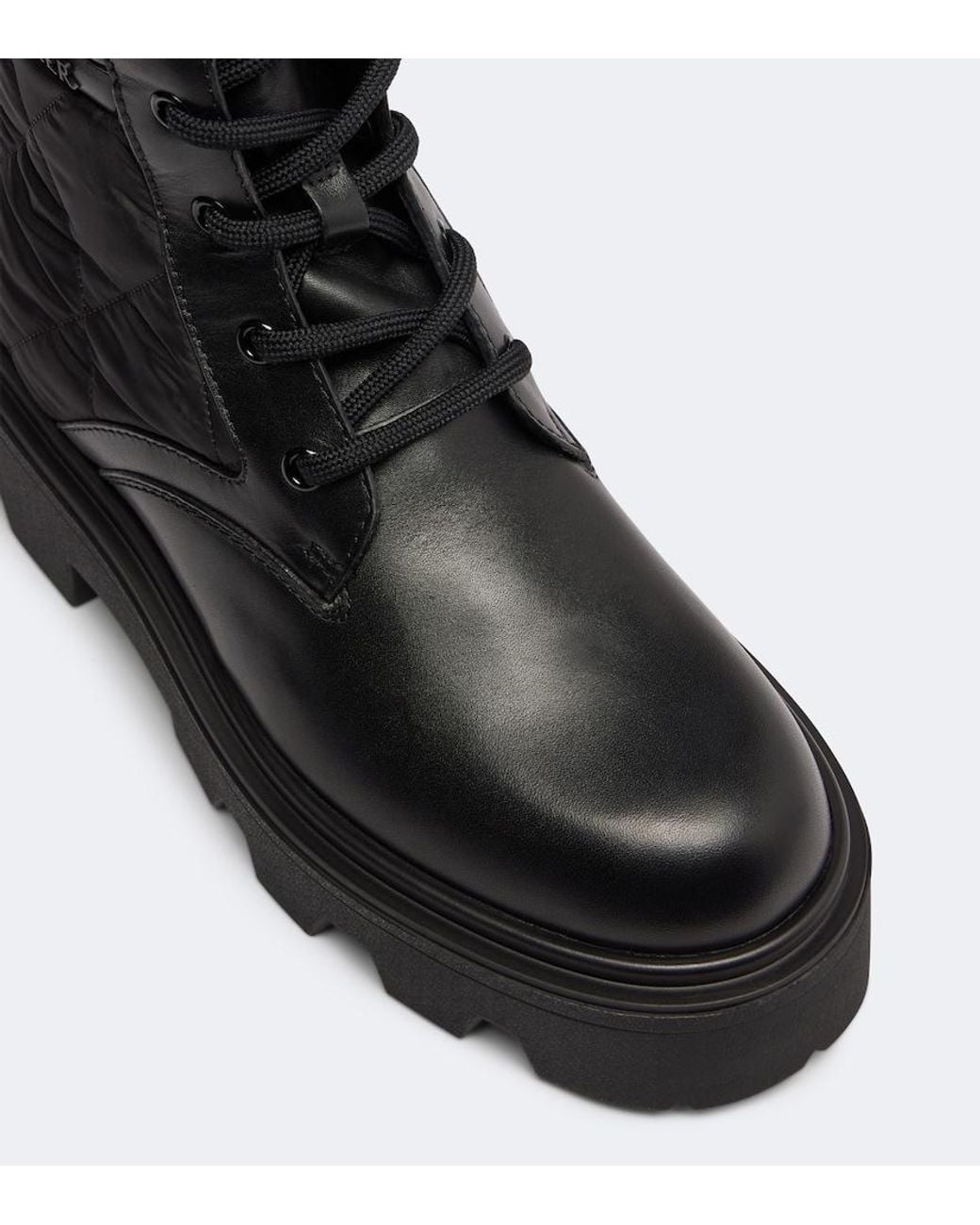 Moncler Black Aurea Leather Ankle Boots