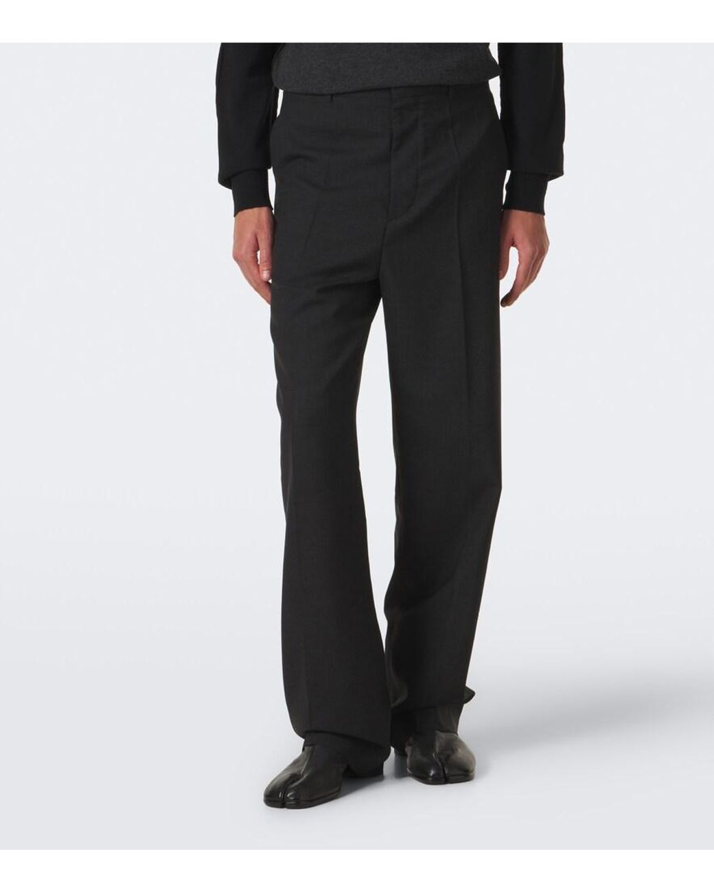 Maison Margiela Black Wool Wide-Leg Pants for men