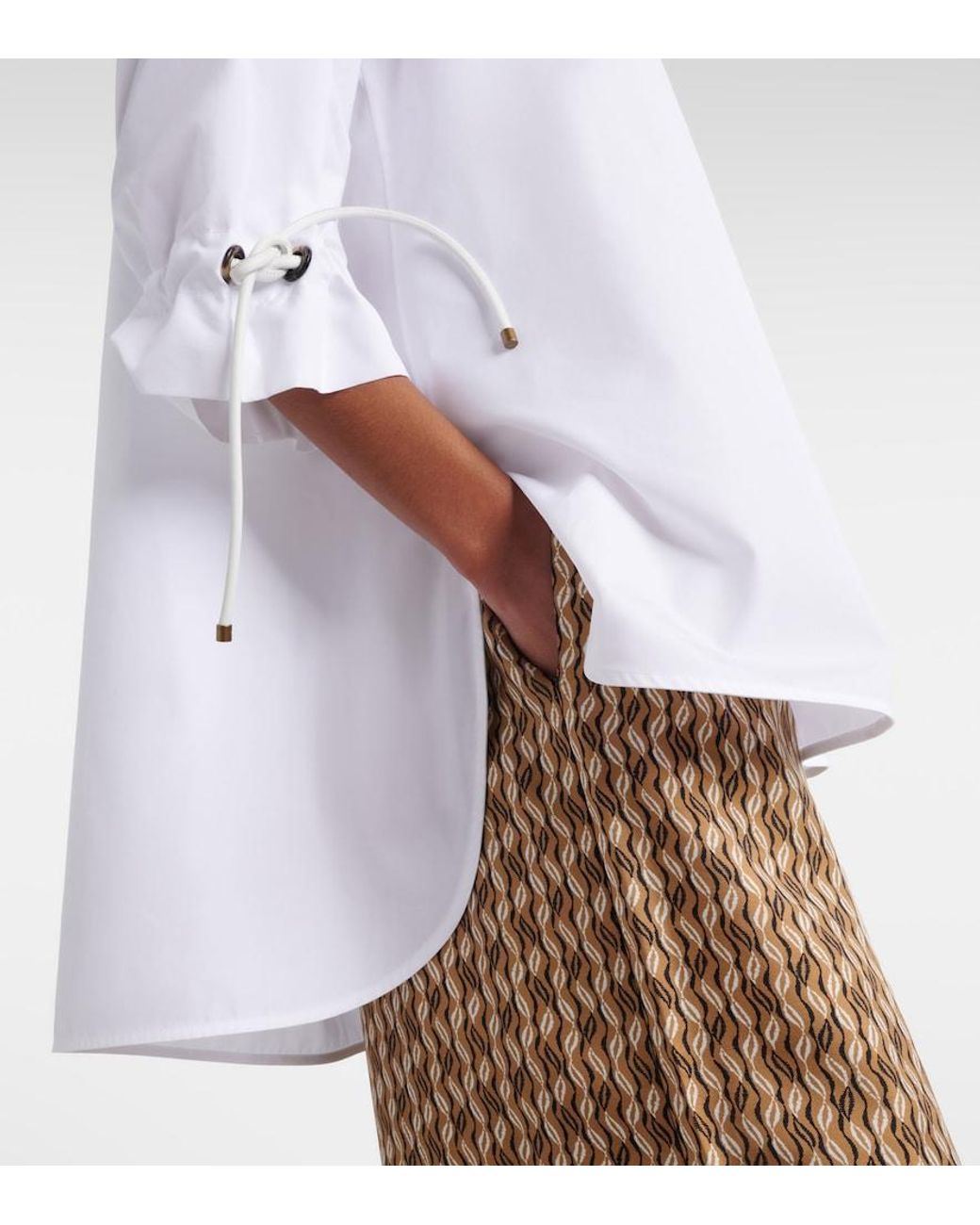Max Mara White Adorni Oversized Cotton Poplin Shirt