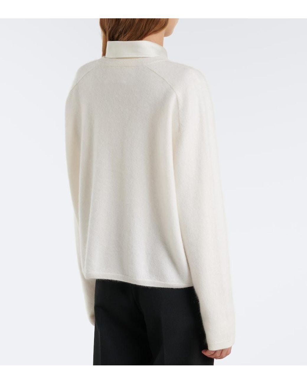 Lisa Yang White Lexia Cashmere Sweater