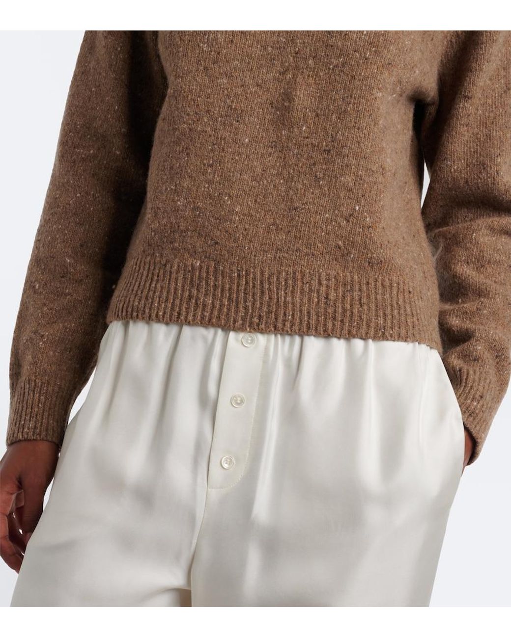 Rohe Brown Wool-Blend Mouline Sweater