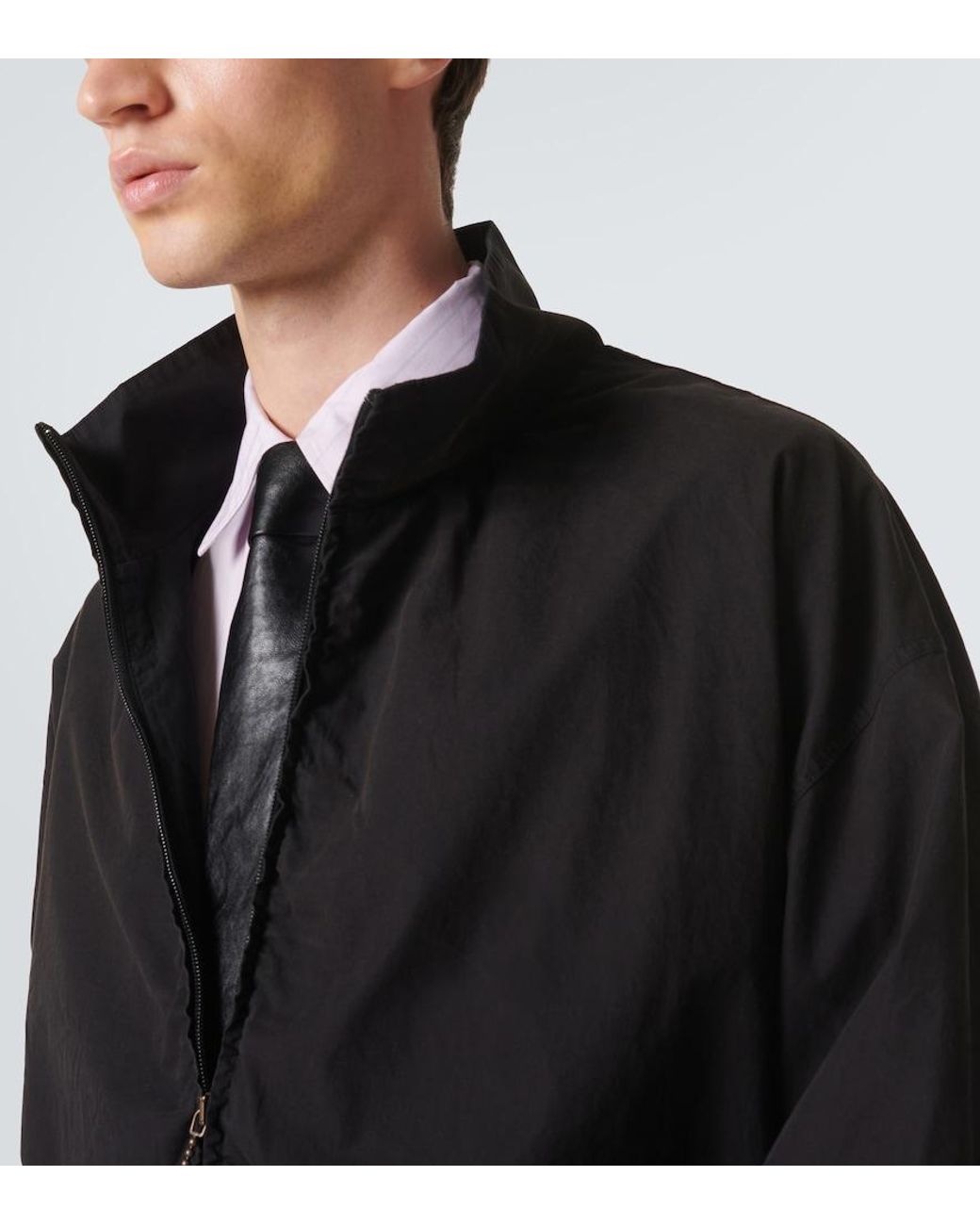 Acne Black Logo Cotton Poplin Jacket for men