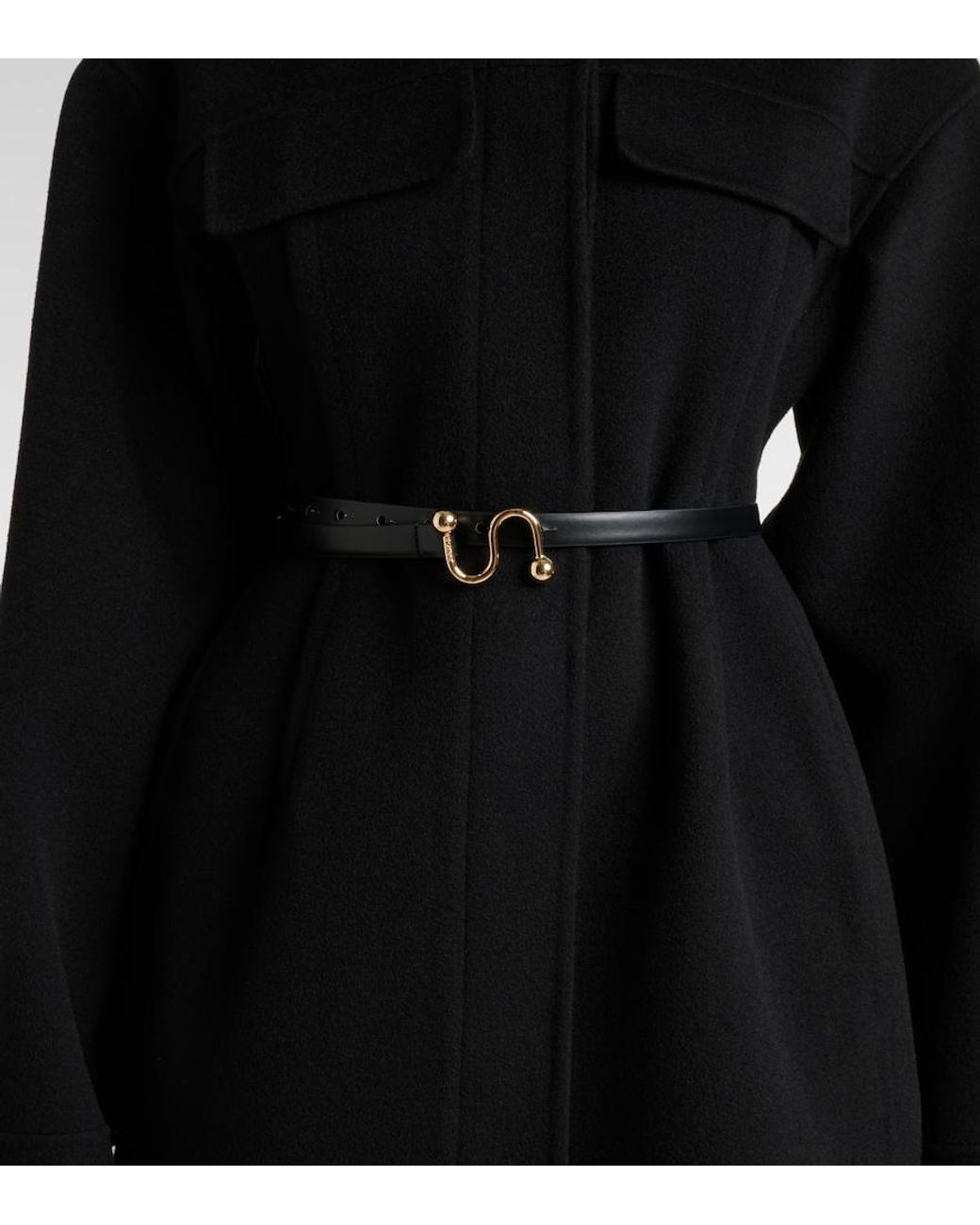 Sportmax Black Olio Virgin Wool Coat