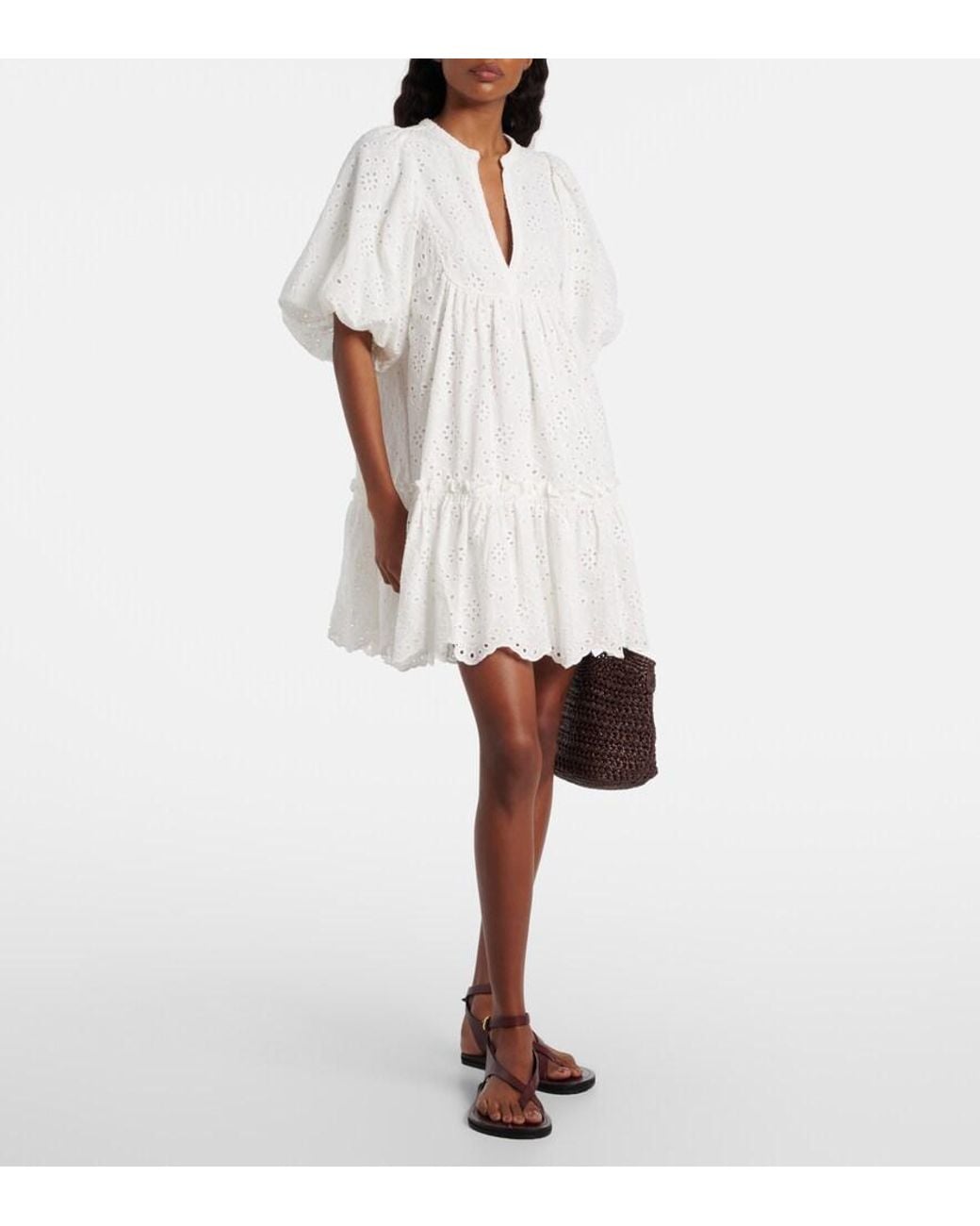 Poupette White Cruz Broderie Anglaise Cotton Minidress