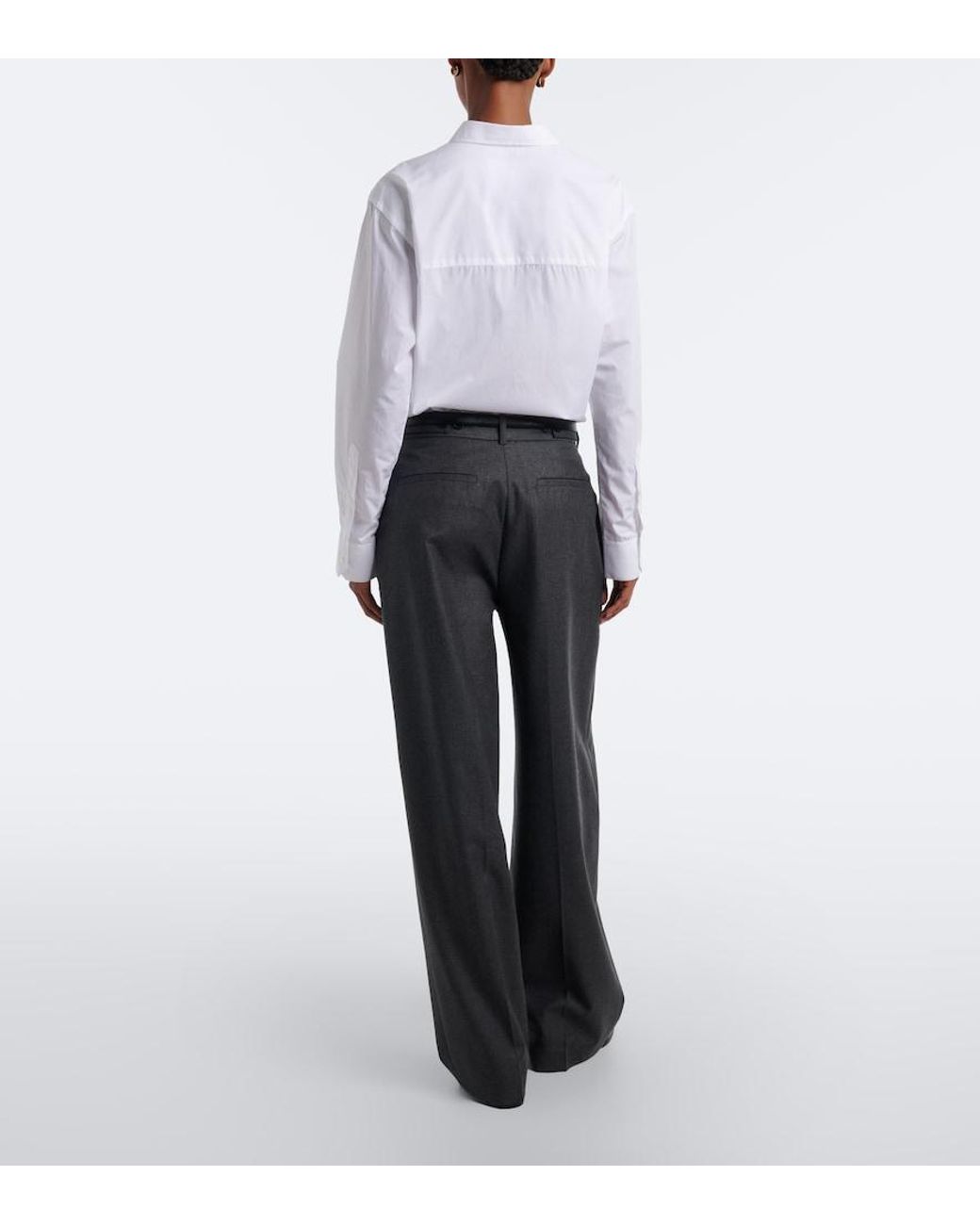 Rohe Blue Virgin Wool Wide-Leg Pants