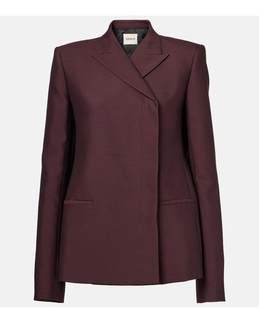 Khaite Purple Silvannah Wool And Silk Blazer