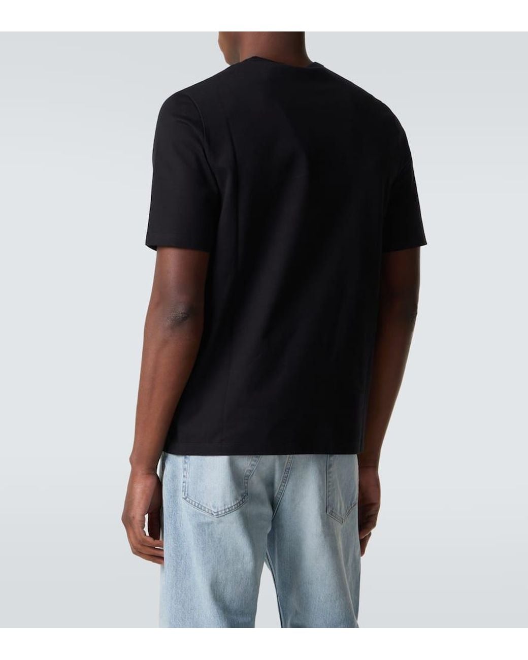 Saint Laurent Black Logo Cotton Jersey T-Shirt for men