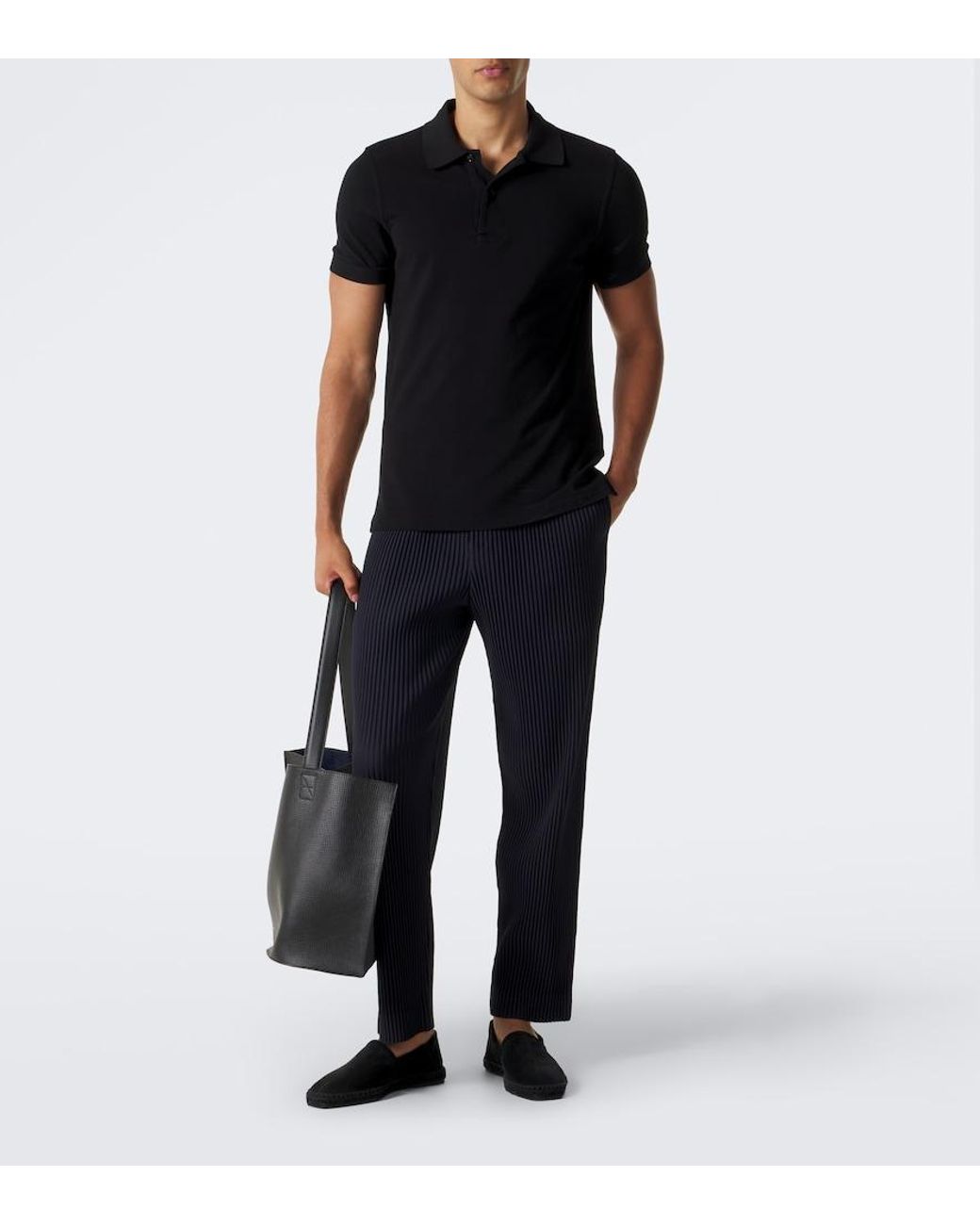 Homme Plissé Issey Miyake Blue Basics Pleated Straight Pants for men