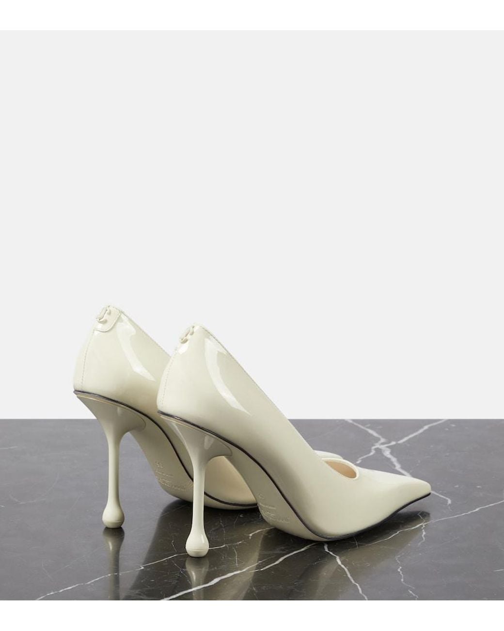 Jimmy Choo White Ixia 95 Patent Leather Pumps