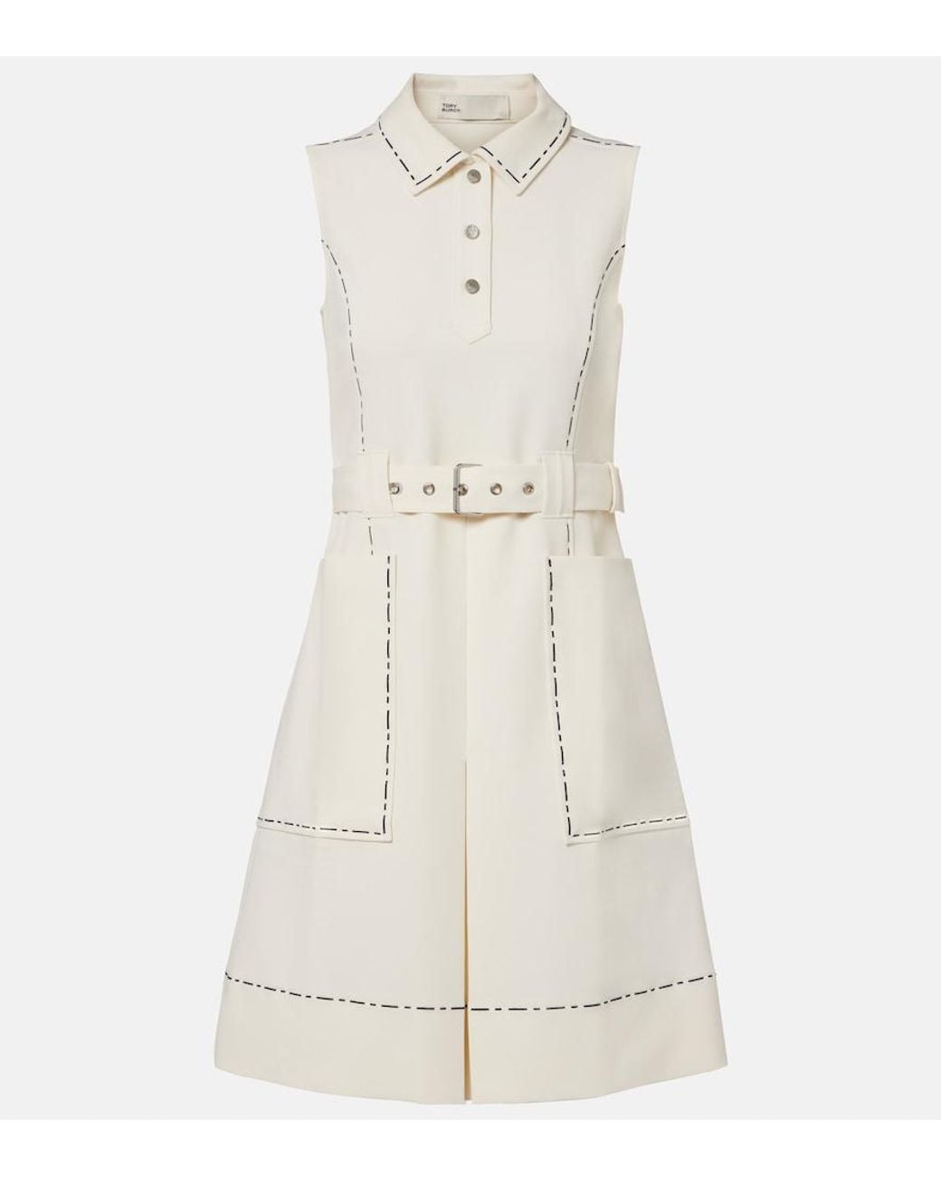 Tory Burch Natural Belted Polo Dress