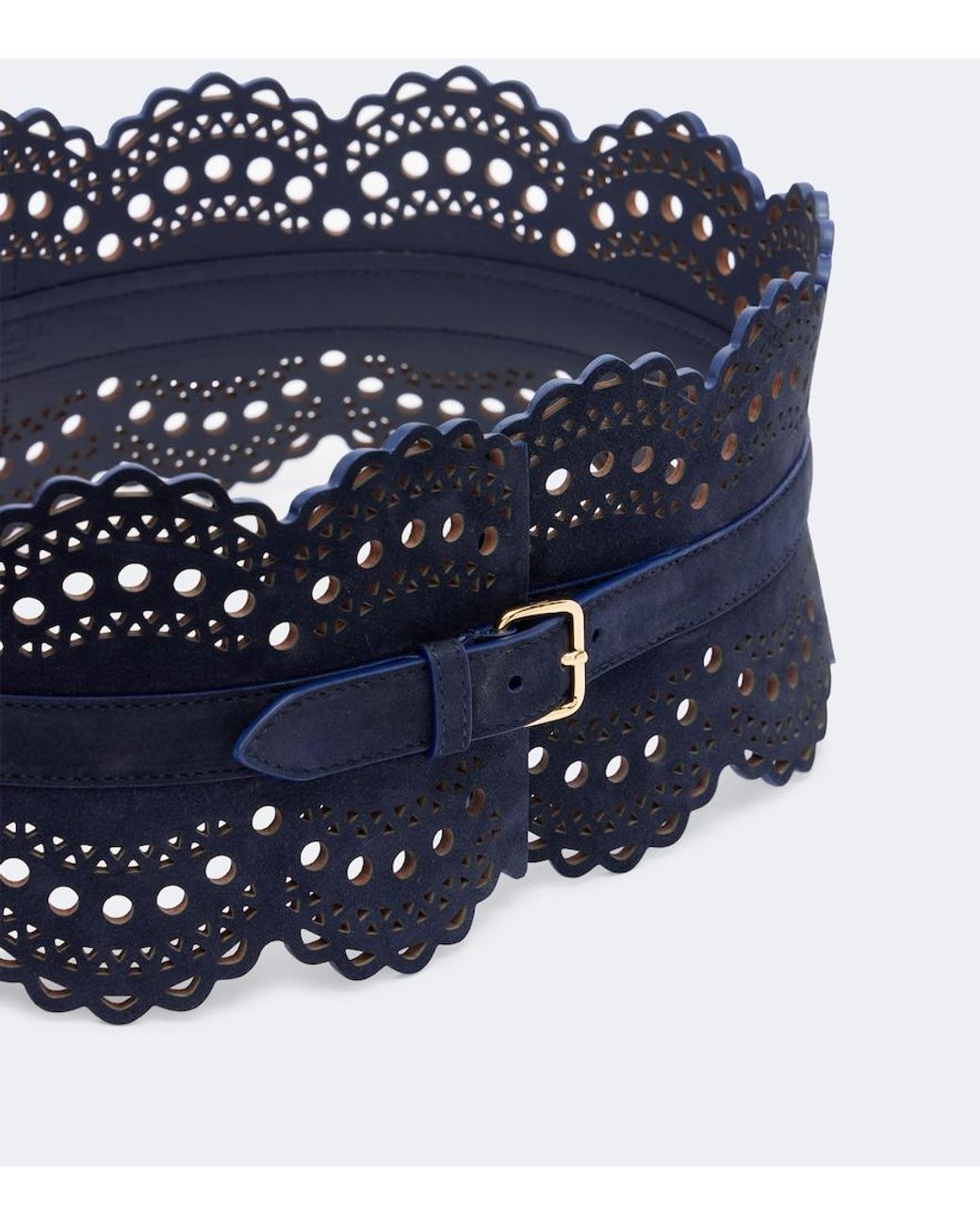 Alaïa Blue Leather Corset Belt