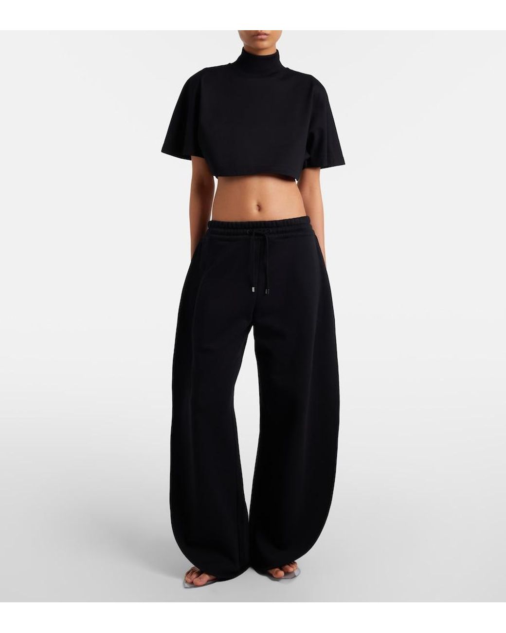 Alaïa Blue Cotton Fleece Sweatpants