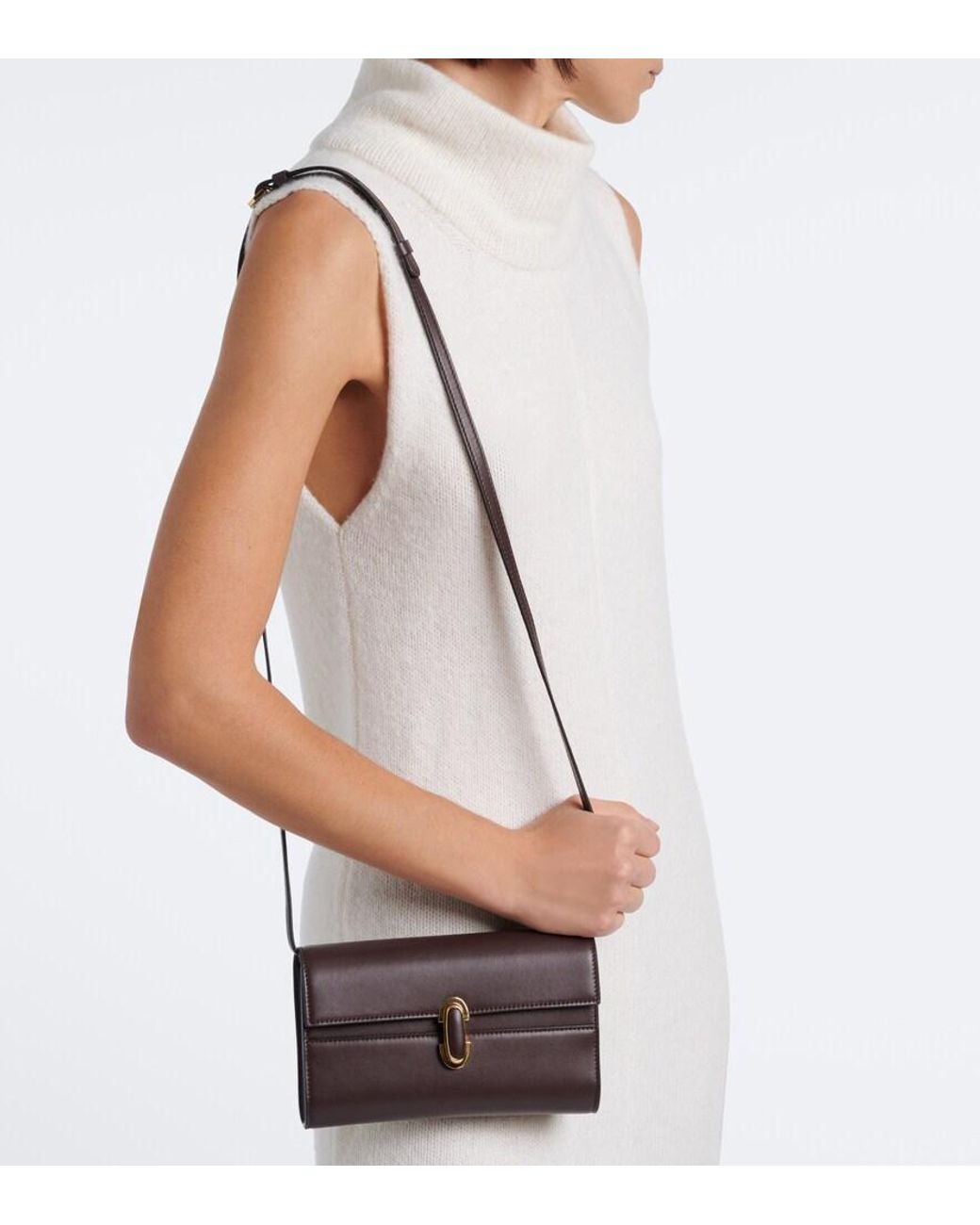 SAVETTE Black Symmetry Mini Leather Crossbody Bag