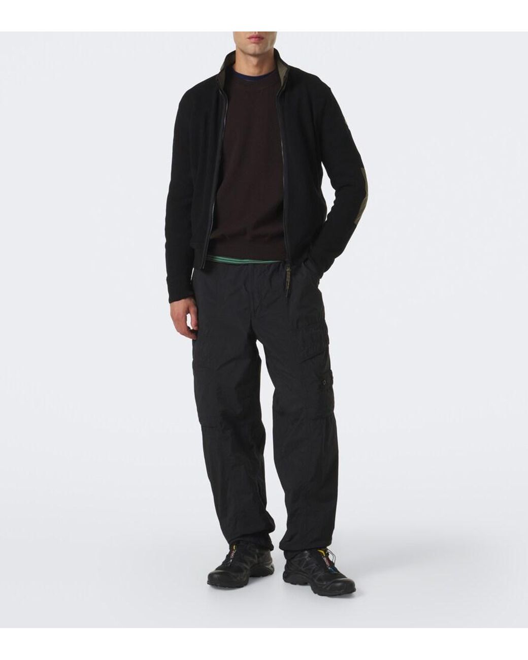 Stone Island Black Compass Badge Wool-Blend Sweater for men