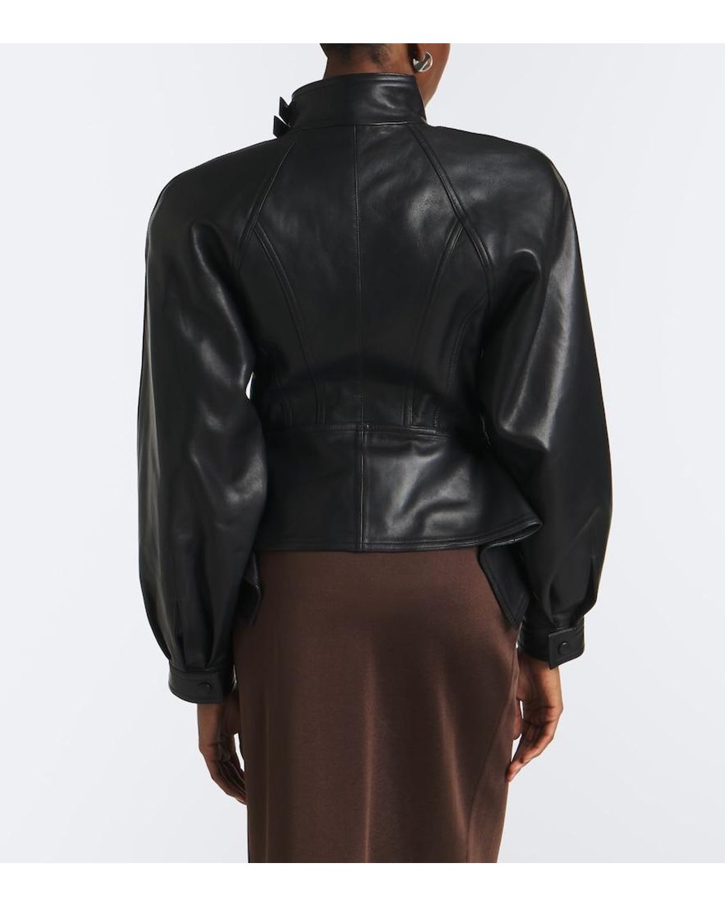 Balmain Black Asymmetric Leather Jacket