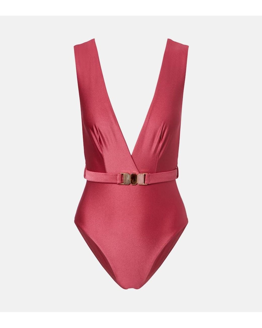 Zimmermann Pink Wanderlust Belted Swimsuit