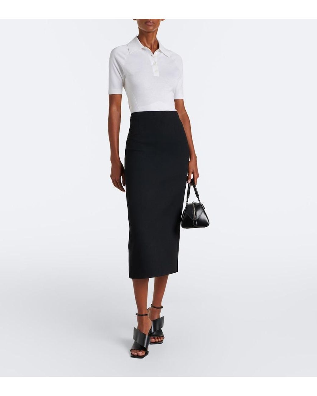 Givenchy White Cotton And Silk Polo Sweater