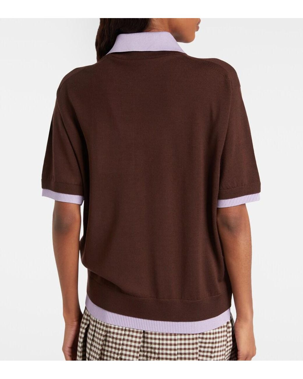 Moncler Brown Virgin Wool Polo Shirt