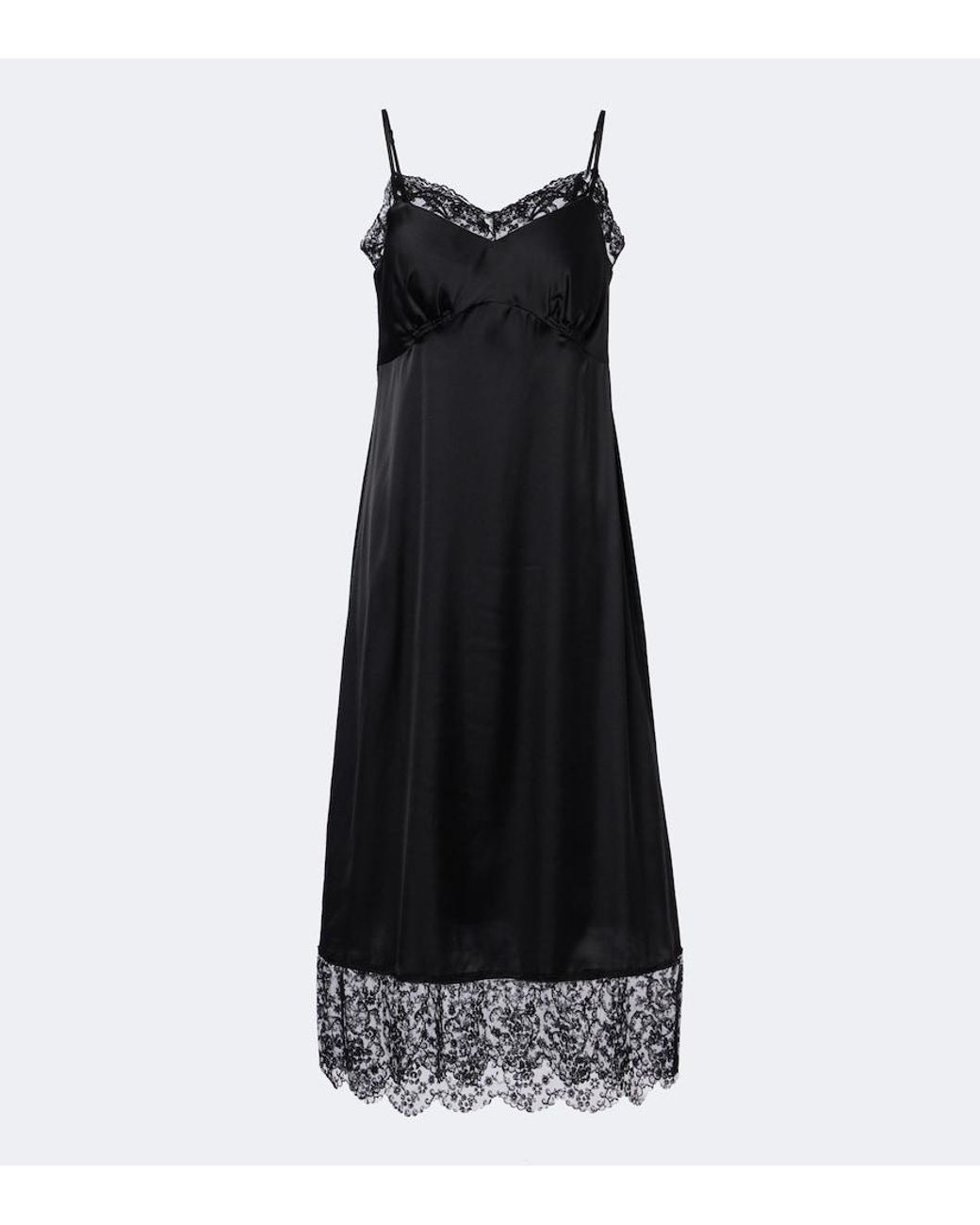 Simone Rocha Black Satin Slip Dress