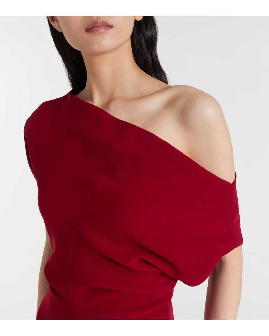 Proenza Schouler Red One-Shoulder-Robe Rosina Aus Crepe