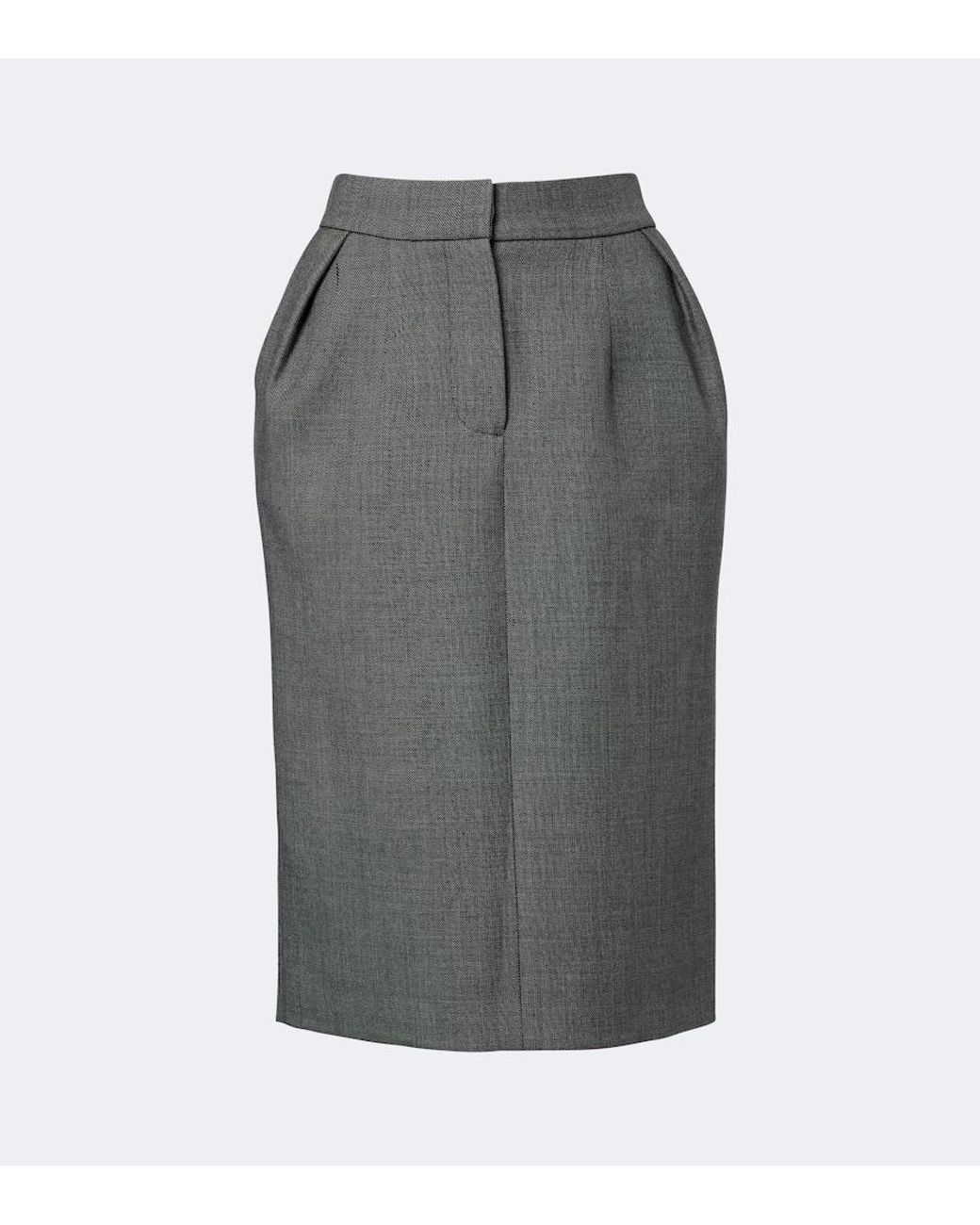 Magda Butrym Gray Wool Pencil Skirt
